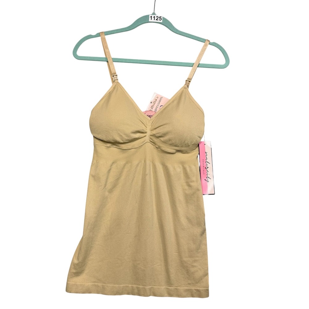 NWT Emma's Expressions Nursing Camisole Maternity OS Tan Detachable Clips